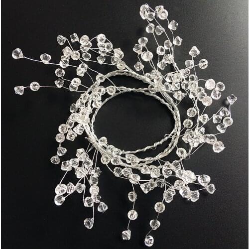 1.2M Transparent Acrylic Beads Handmade Vines Wedding Venue Layout Table Flower Tree Decor Crystal Beads String DIY Ornament