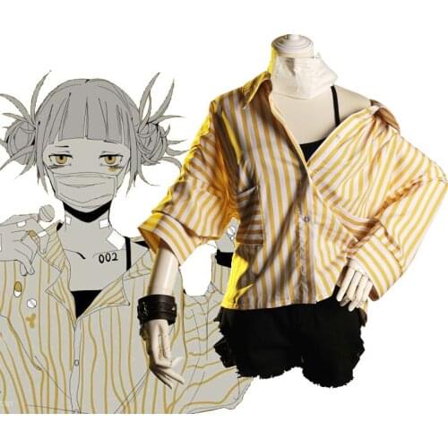 My Hero Academia Cosplay Himiko Toga Shirt Shorts Costume Boku no Hero Academia School Uniform Halloween Party Pajamas