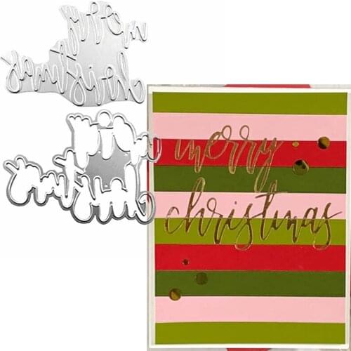 Merry Christmas Phrase Hot Foil Plate+Die Cut for DIY Scrapbooking Embossing Crafts Cards Decoration New 2019