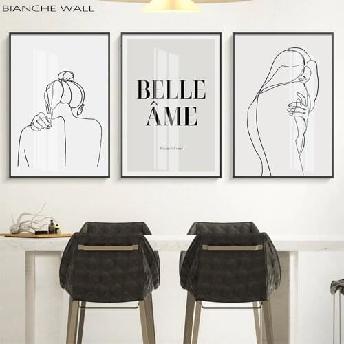 Sexy Women Body Nordic Abstract Poster Print Line Drawing Modern Canvas Painting Wall Art Mural Modular Picture for Bedroom
