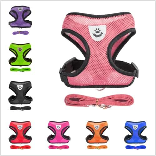 S-XL Adjustable Breathable Cat Dog Vest Walking Lead Leash For Small Medium Dog Cat Collar No Pull Reflective Mesh Pet Supplies