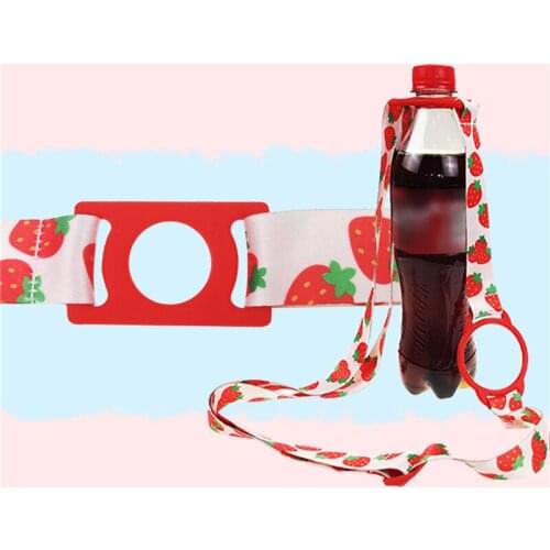 Cute Wide Mouth Thermos Drink Bottle Shoulder Travel Belt Portable Water Cup Lanyard Buckle Hanging Rope Portable Strap Lanyard
