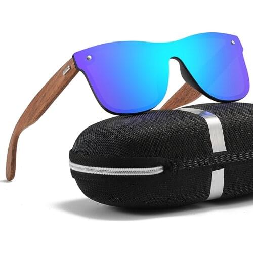 Sunglasses Men/women Natural Wood Stylish Colorful Frameless Glasses Sunglasses Rimless One Body Polarized Sun Glasses Shades