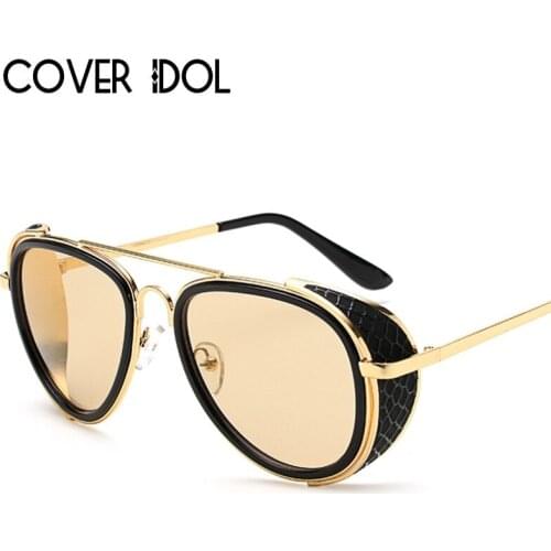 Vintage Steampunk Men Sunglasses Women Fashion Designer Steam Punk Pilot Women Sunglasses Retro UV400