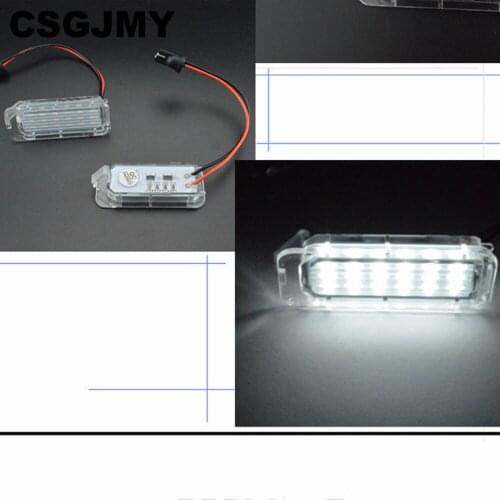 CSGJMY 2pcs White Canbus 12v LED Number License Plate Light Lamp for Focus 5D/Fiesta/Mondeo MK4/C-Max MK2/S-Max/Kuga/Galaxy
