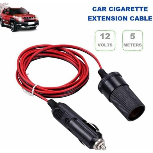 2019 New 1m 2m 3m 5m Cigar Lighter Power Extension Cable 12V 24V 10A Car Accessory Cigarette Lighter Socket Extension Cord Cable
