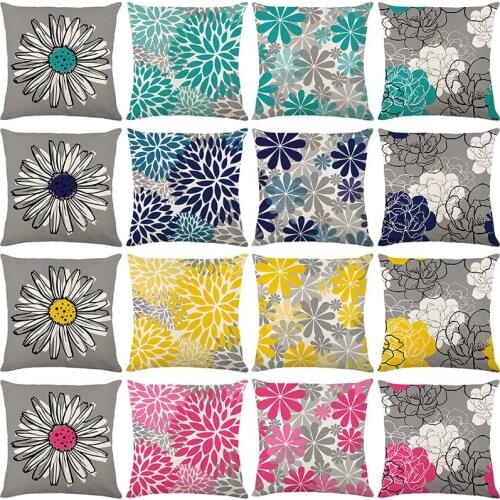 Outdoor Waterproof Cushion Cover 45x45 Polyester Floral Pillowcover Decorative Sofa Cushions Throw Pillows Pillowcase Oil-proof