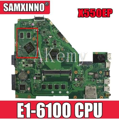 X550EP Motherboard E1-6100 CPU For Asus X550E X550EP X550E D552E X552E Laptop motherboard X550EP Mainboard test 100% OK