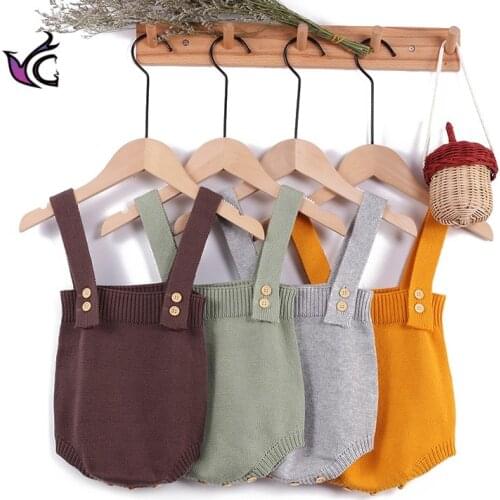 Yg Baby Clothing 2021 Sleeveless Autumn Toddler Girls Boys Jumpsuit Newborn Knitting 1-2 Years Old Rompers Baby