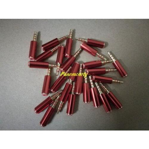 100pcs/lot Fast shipping 3.5mm Audio OMTP to CTIA / CTIA to OMTP Converter Adapter For Headphone Earphone Red color