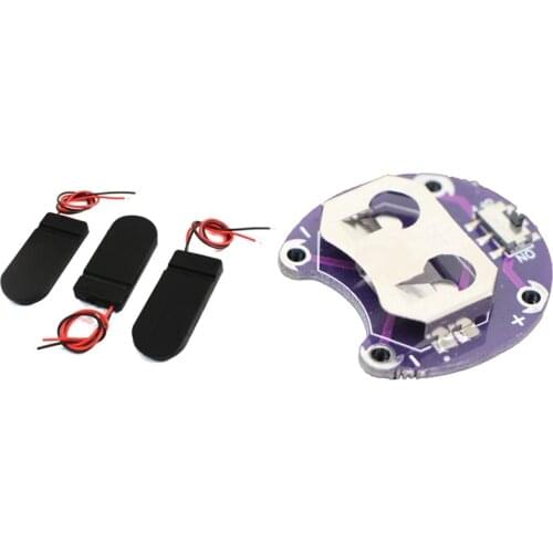 3 Pcs CR2032 2 Button Cell Battery Holders & 1 Pcs LilyPad Coin Cell Battery Holder CR2032 Battery Mount Module