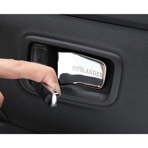 4 pieces / set of aluminum alloy interior door handle bowl cover car interior accessories For Mitsubishi Outlander Car-styling