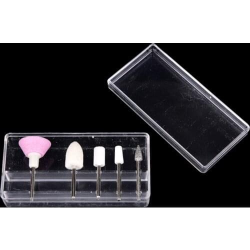 5Pcs/set Bit Nail Art Drill Buffer File Polishing Electric Sander Sanding Grinding Head Tip Machine DIY Manicure Polish Tool Set