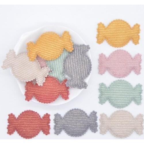 50Pcs/lot 42*28mm Padded Cloth Sweet Candy Applique for DIY Hat Gloves Clothes Leggings Fabric Sewing Headwear Decor Patches L76