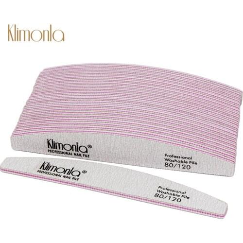 50Pcs Professional Gray Nail File For UV Gel Nails 80/120 Grit Double-sided Varnish Emery File Sandpaper Manicure Art Tools