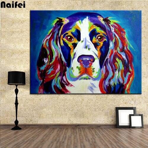 5D diamond painting springer spaniel Full Diamond mosaic cross stitch art animal colorful dog 3D paint by diamonds