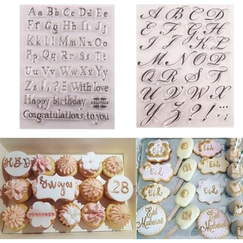 Letter Alphabet Cookie Cutter Cake Embosser Stamp Sticky Cake Decorating Mold Christmas Cake Fondant Cutter Cake Decorating Tool