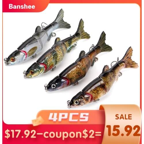 Banshee 4Pcs Swimbait Fishing Wobbler Set Crankbaits Sinking Jointed Swimbaits Hard Lure Artificial Bait For Fishing 100mm 10g