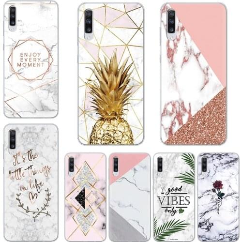 Capa For Samsung Galaxy A70 Case 6.7" Silicone Marble Geometry Soft TPU Cover For Samsung Galaxy A70 2019 A 70 A705 A705F Coque