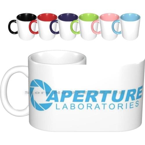 Aperture Ceramic Mugs Coffee Cups Milk Tea Mug Steam Valve Cake The Cake Is A Lie Portal Portal 2 Chell Half Life Half Life 2