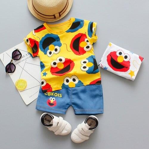 Boys Clothing Sets Summer 2021 Kids Casual Cotton Cartoon Tops+shorts 2pcs Tracksuits For Baby Boys Children Jogging Suits New