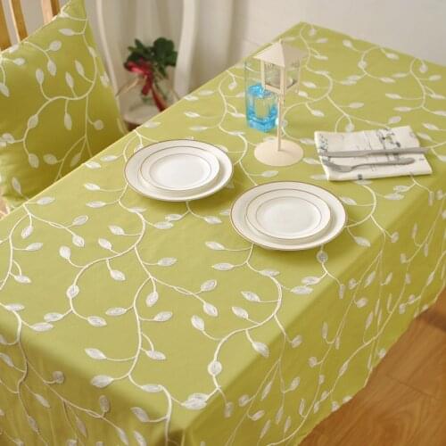 Korean Small Fresh 3D Tree Branch Embroidery Cotton Linen Tablecloth Christmas Table Cloth Cover for Tea Table
