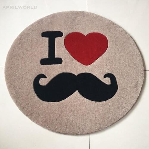 Personalized custom new tide brand carpet round carpet doormat bedroom bedside computer chair mat rug i love logo acrylic thick