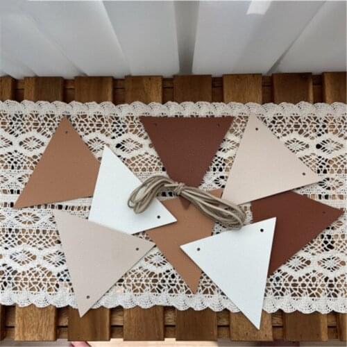 Colorful Leather Banner Garlands Birthday Bunting Pennant Baby Shower Wedding Garland Flags Party Decoration Supplies