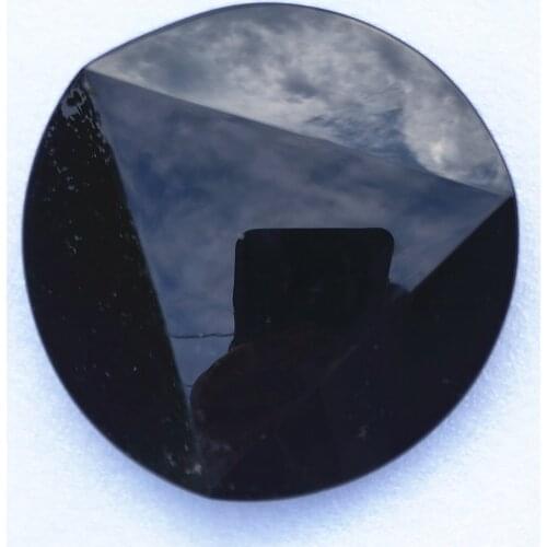 100% Crystal circle disk natural black obsidian quartz stone round plate fengshui mirror for home & office decor 11cm