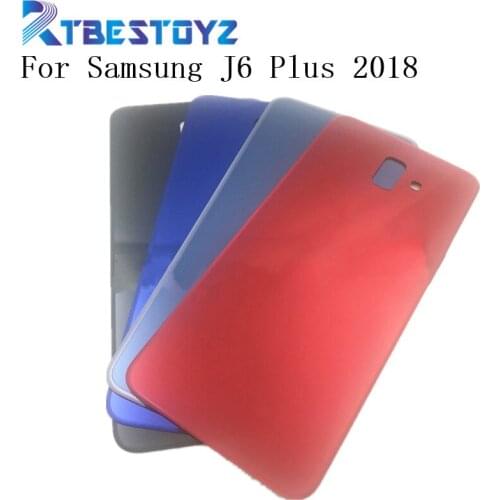 RTBESTOYZ Back Battery Cover Rear Door Panel Housing Case Repair Parts +Logo For Samsung Galaxy J6 Plus 2018 J610 J610F