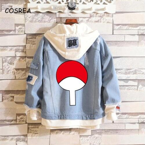 Cosrea Sasuke Uchiha Jacket Uchiha Sweatshirt Sasuke Uchiha Cosplay Costume Men Women Denim Anime Naruto Jacket
