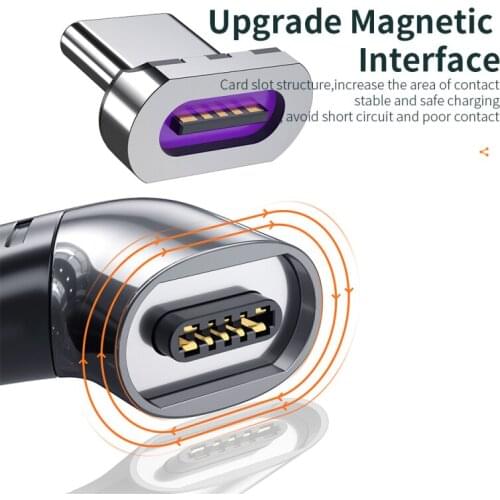 100W Usb C To Type C Magnetic Adapter Fast Charging Usb Type C Magnet Converter Magnetic Cable Right Angle Usbc Connector