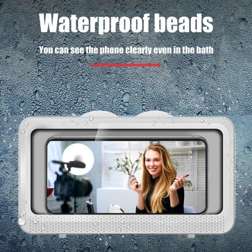 New High Quality Phone Case Bath Wall Mounted Holder Waterproof Phones Storager Sealed Touchable Organizer Travel Portable Decor