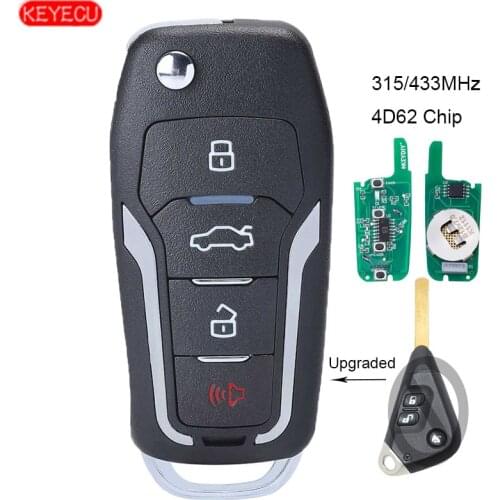 KEYECU Upgraded Flip Remote Car Key Fob 315/433MHz 4D62 Chip 3 Button for Subaru Outback Liberty Impreza WRX Forester 2003-2009