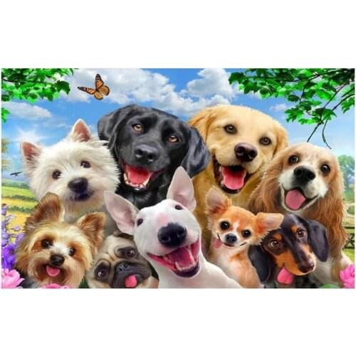 Custom photo wallpaper 3d wall murals A group of lovely cartoon lawn dogs like children room background wall papers home decor