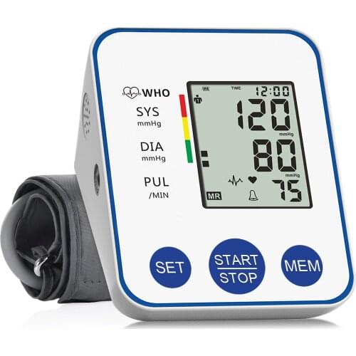 Arm Automatic Blood Pressure Monitor Sphygmomanometer High Accuracy Digital Pulse Rate BP Monitoring Meter Arterial BP Monitor