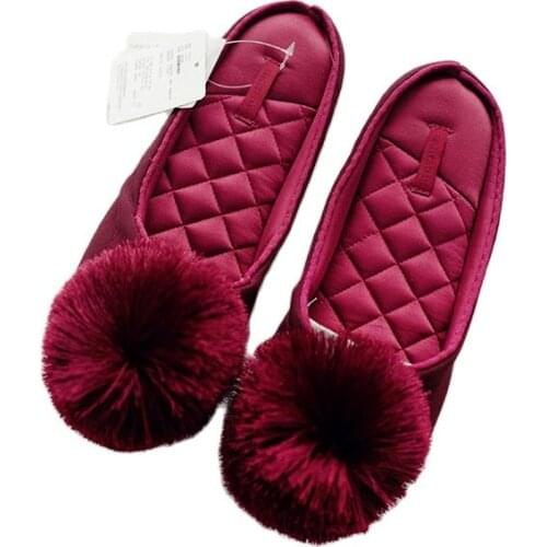 Suihyung Fall Winter Warm Women Home Slippers Soft Non-slip Indoor Shoes Hariball House Slip On Flat Slides Ladies Fur Slippers