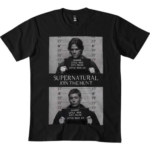Supernatural Mugshot s DMN t-Shirt bl Black