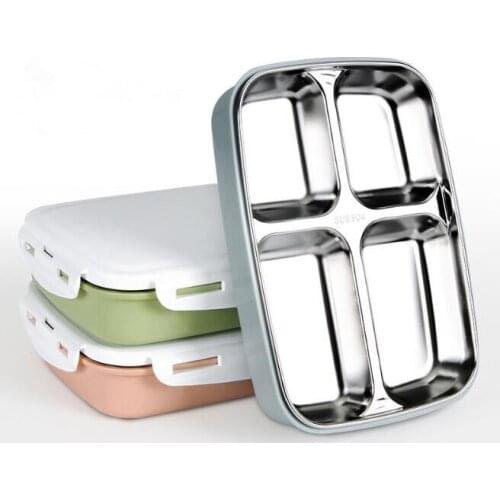High Quality Stainless Steel Lunch Box Leak-proof Lunch Bento Boxes Eco-friendly Microwave Adult Children Food Container