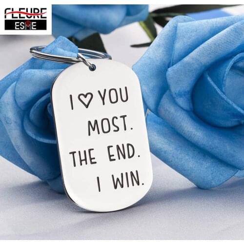 Jewelry Key Chains Couples Keychains I Love You Most The End I Win Gifts for Girlfriend Boyfriend Husband Wife