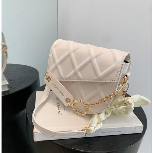 2021 New Womens Shoulder Bag Chain Ladies PU Leather Korean Simple Fashion Summer Evening Bolsa Female Messenger Crossbody Bags