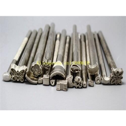 10sets/lot Fast shipping 20pcs/set DIY Leather Working Saddle Making Tools Set Carving Leather Craft Stamps Set Craft Tools
