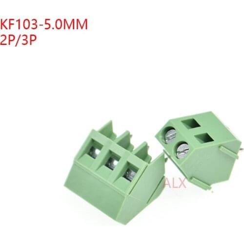 10PCS kf103-5.0-2p/3P straight pin pcb screw terminal block connector 5.0MM spacing 3PIN 2PIN KF103 5.0 2P 3P KF103-3P KF103-2P