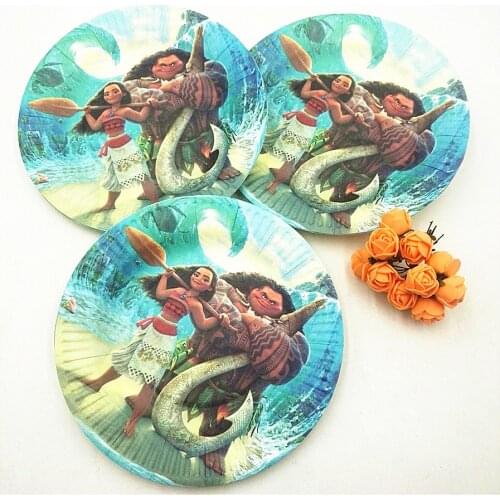 10pcs/set 7inch Hot Birthday Party Decoration Moana Plate Children Party Supplies Theme Kids Funny Moana Party Favors
