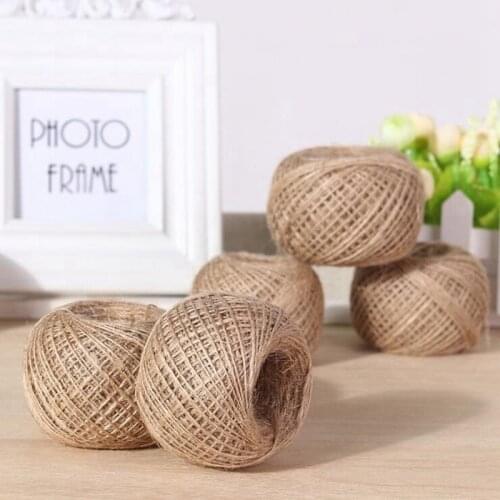 100m Natural Jute Twine String Rolls Brown Twine Rope for Crafts, Wrapping, Packing, Artworks, Picture Display Wedding Decor