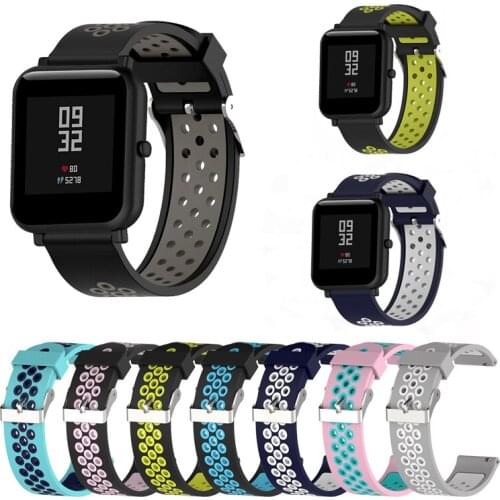 20mm Silicone strap for Xiaomi Amazfit Bip strap watch, for Xiaomi Huami Amazfit youth silicone strap watch replacement parts