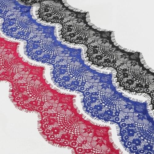 3Yards/lot 9.5cm Width Flower Embroidered Lace Fabric Trim Ribbon DIY Handicrafts For Sewing Wedding Dress Garments Materials
