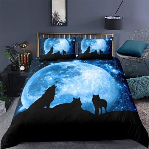 3D Duvet Cover Sets Bedding Set Quilt Comforther Covers Bed linens Full Twin Single Double Size Animal Wolf Custom Bed Linens
