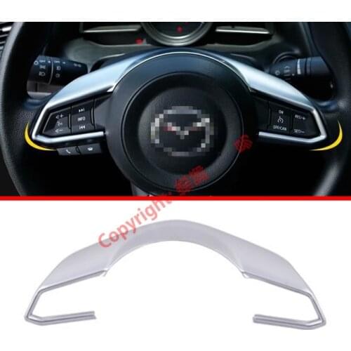 ABS Pearl Chrome Interior Steering Wheel Trim Cover For Mazda CX-5 2017 2018 2019