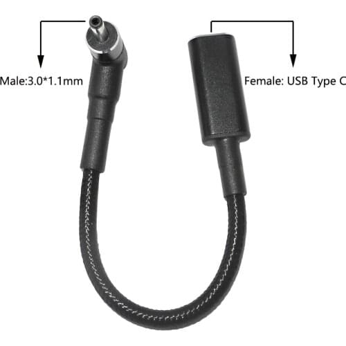 19V USB Type C Power Adapter Converter USB C Female to 3.0*1.1mm Plug Fast Charging Cable for Acer Samsung Asus Laptop Charger